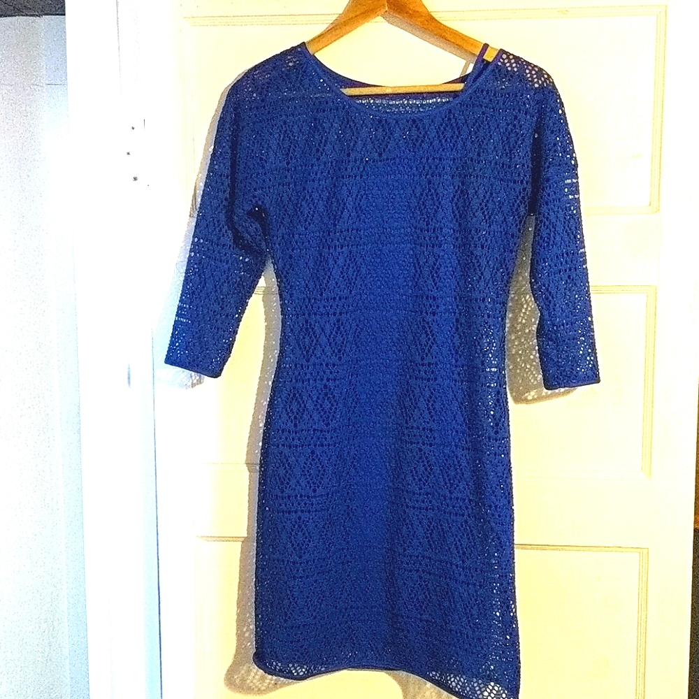 Express size small aztec pattern royal blue dress